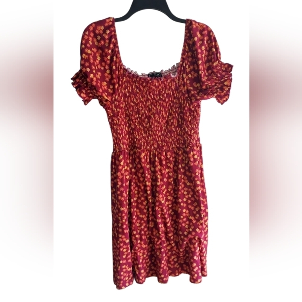 Vibe Red Floral Mini Dress